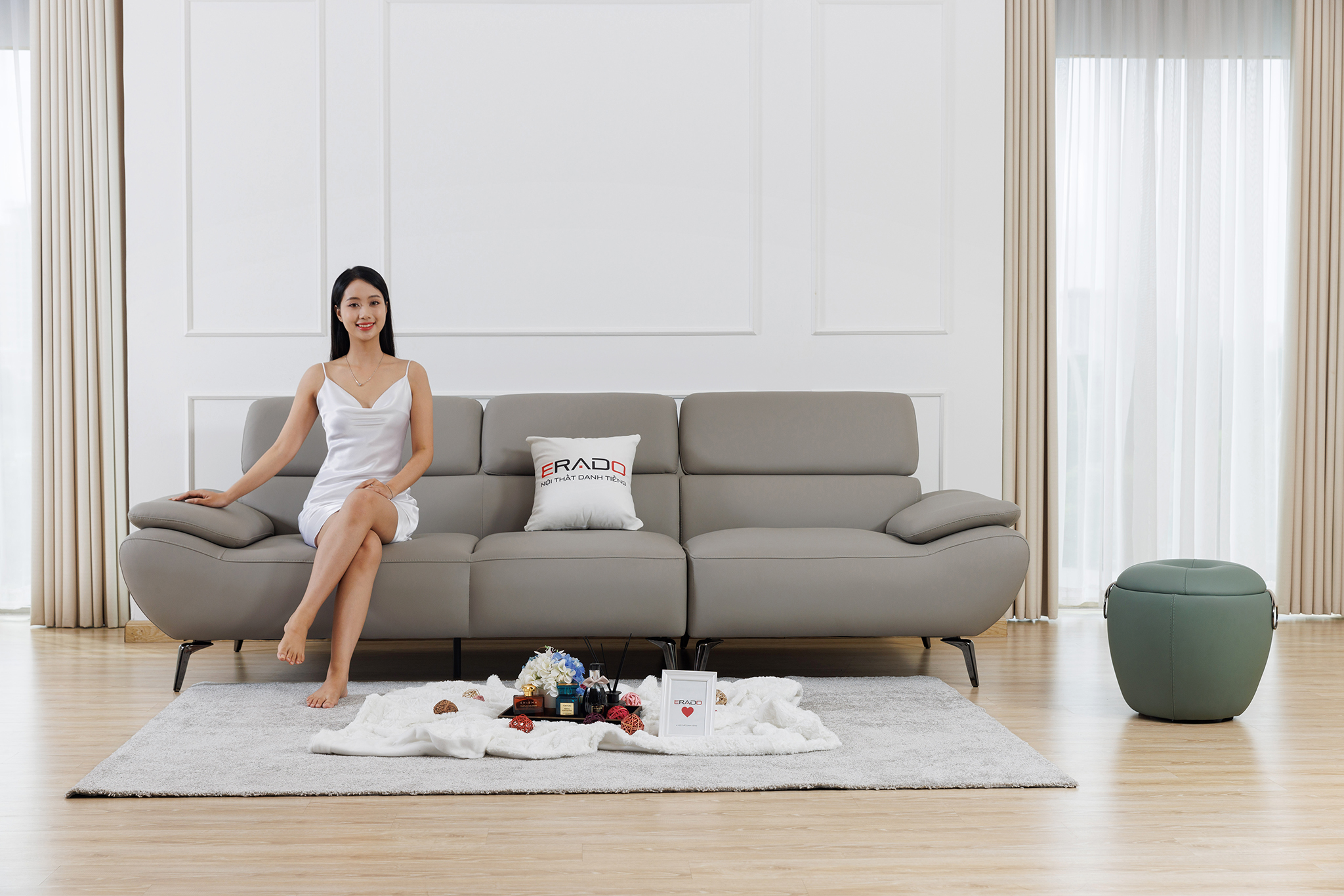 Sofa da hiện đại cho căn hộ chung cư AM30